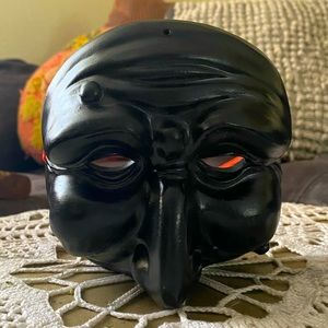 Pulcinella Black Ceramic Mask Italy Naples Venetian Theatre Death wall hanging